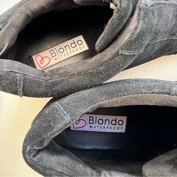 Blondo Black Suede Zipper Front Hidden Heel Waterproof Sneaker Shoes Size 8.5 - Picture 13 of 15